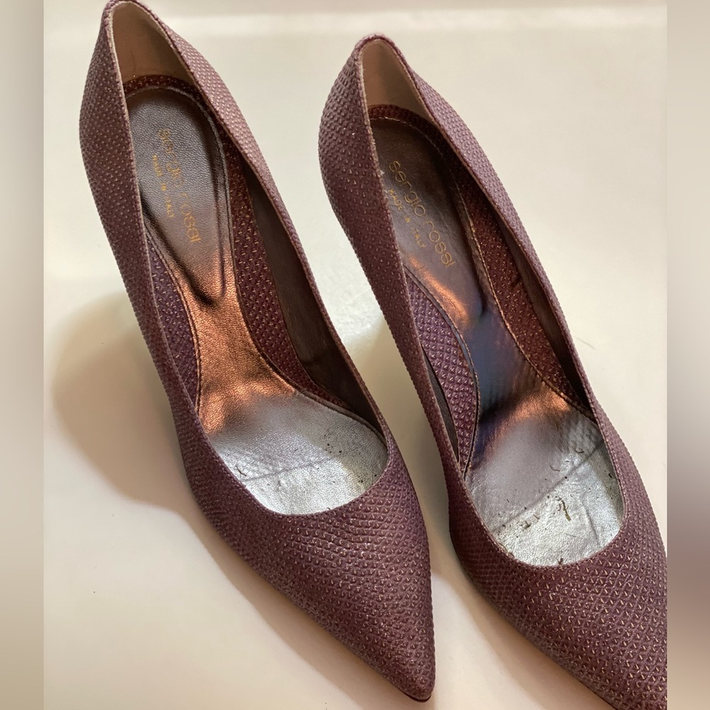 Sergio Rossi Purple Metallic Heels